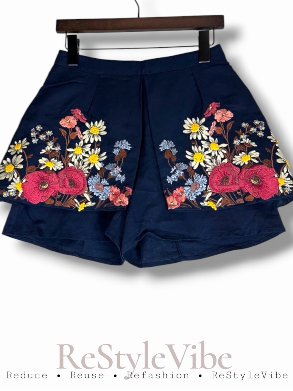 ANTHROPOLOGIE ELEVENSES Women’s Size 2 Shorts Embroidered Skort High Rise Linen